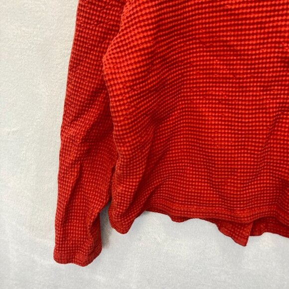 Vintage Nannette Keller Cardigan Womens Large Burnt Red Button Up Lagenlook USA - Picture 15 of 15